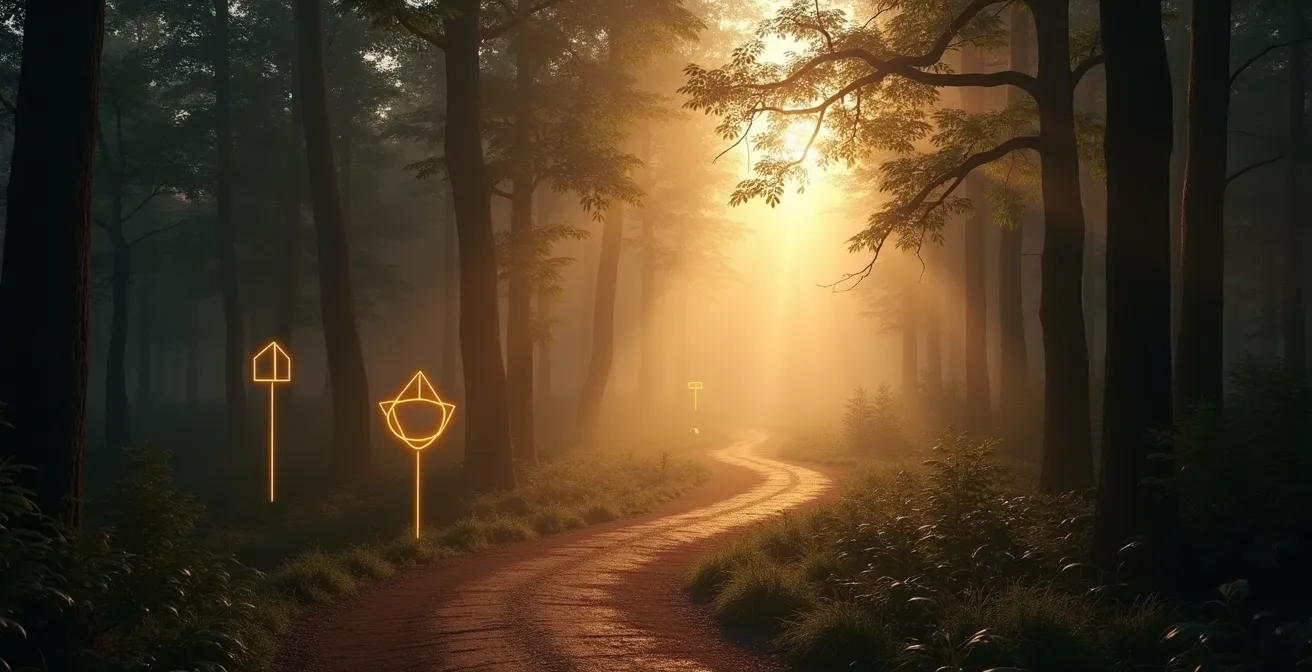 Representación visual del camino de transformación a través de las cartas del tarot