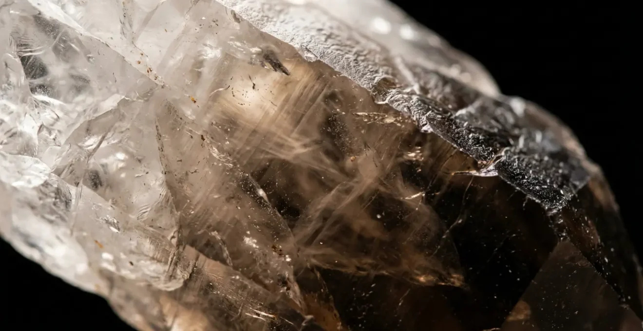 Cuarzo ahumado mostrando cambio de color por radiación natural con efecto de anclaje energético