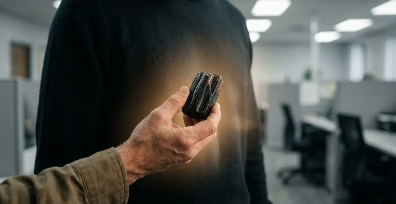 Escudo energético con turmalina negra para protección en ambientes tóxicos