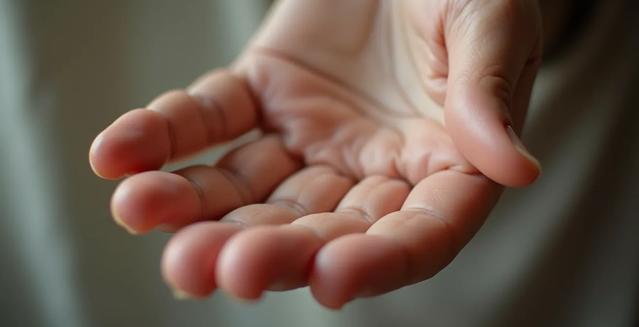 Primer plano de palma de mano iluminada mostrando texturas y líneas naturales