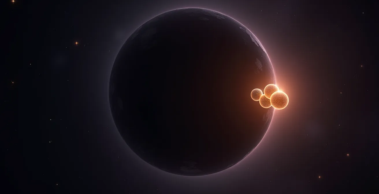 Visualización de un stellium con múltiples planetas agrupados en un sector de la carta astral