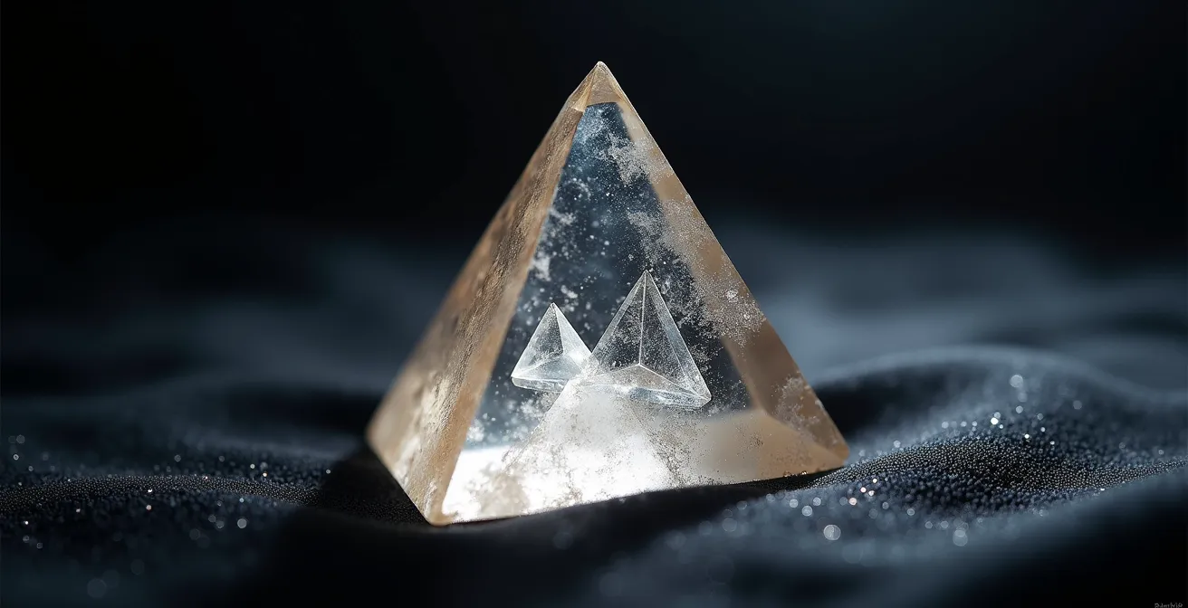 Triángulo dorado con símbolos de trinidades universales en cada vértice